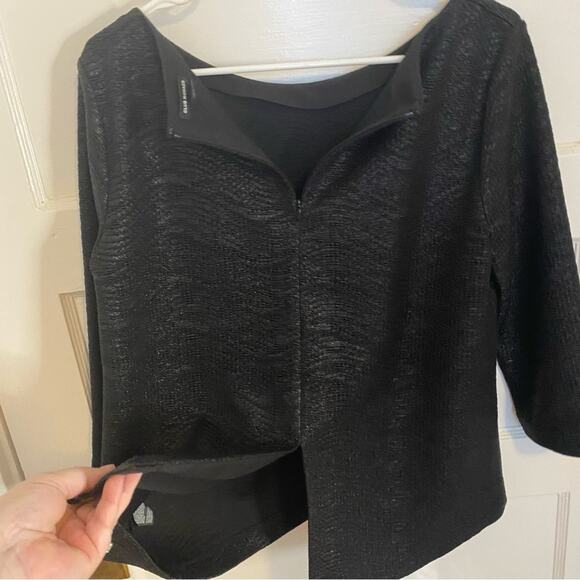Club Monaco Solid Black Shirt slit back zipper L minimalistic classy designer - Picture 4 of 10